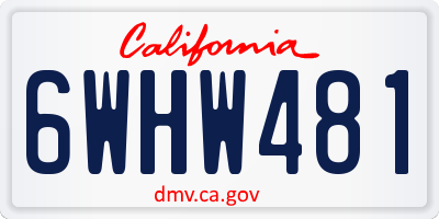 CA license plate 6WHW481