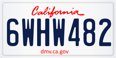 CA license plate 6WHW482