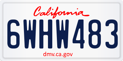 CA license plate 6WHW483
