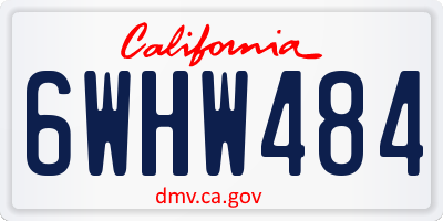CA license plate 6WHW484