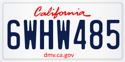 CA license plate 6WHW485