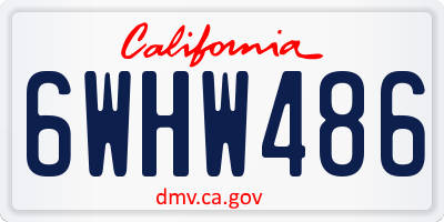 CA license plate 6WHW486