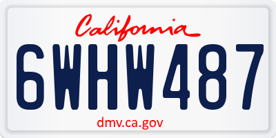 CA license plate 6WHW487