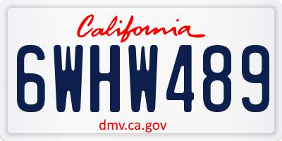 CA license plate 6WHW489