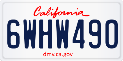 CA license plate 6WHW490