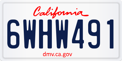 CA license plate 6WHW491