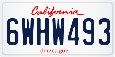 CA license plate 6WHW493