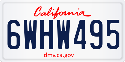 CA license plate 6WHW495