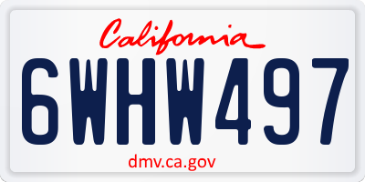 CA license plate 6WHW497