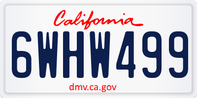 CA license plate 6WHW499