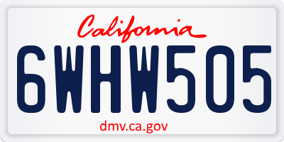 CA license plate 6WHW505