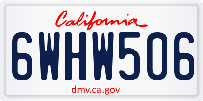 CA license plate 6WHW506