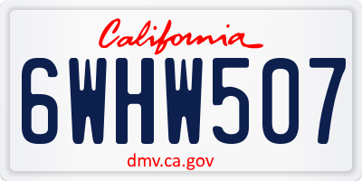 CA license plate 6WHW507