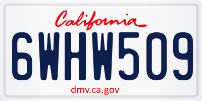 CA license plate 6WHW509