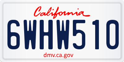 CA license plate 6WHW510