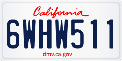 CA license plate 6WHW511