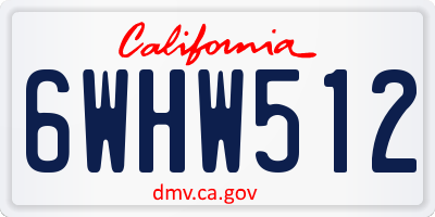 CA license plate 6WHW512