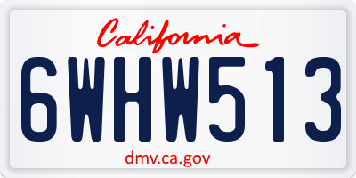 CA license plate 6WHW513
