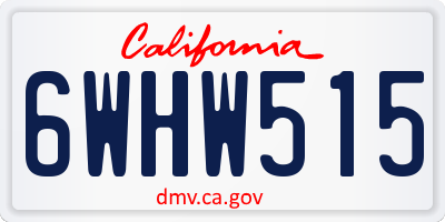 CA license plate 6WHW515