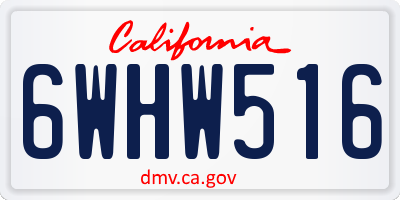 CA license plate 6WHW516