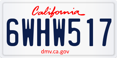 CA license plate 6WHW517