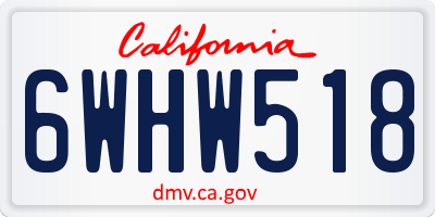 CA license plate 6WHW518