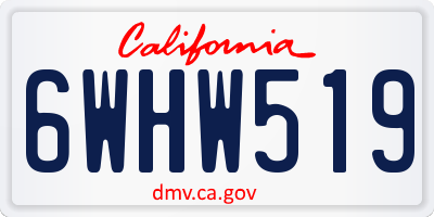 CA license plate 6WHW519