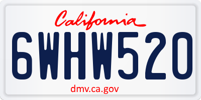 CA license plate 6WHW520