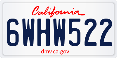 CA license plate 6WHW522