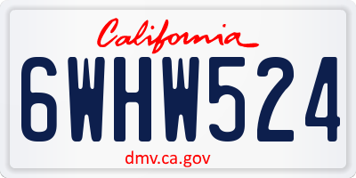 CA license plate 6WHW524