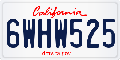 CA license plate 6WHW525