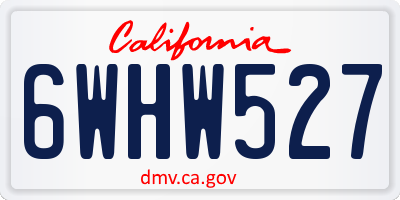 CA license plate 6WHW527