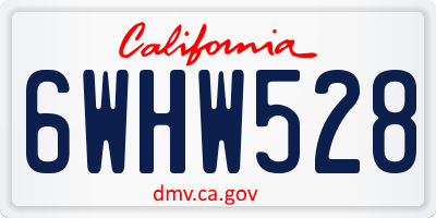 CA license plate 6WHW528