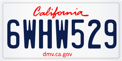 CA license plate 6WHW529