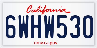 CA license plate 6WHW530