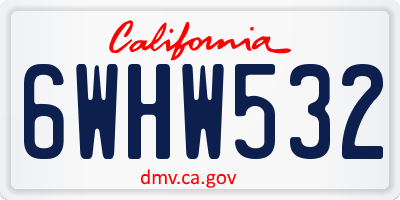 CA license plate 6WHW532