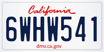 CA license plate 6WHW541