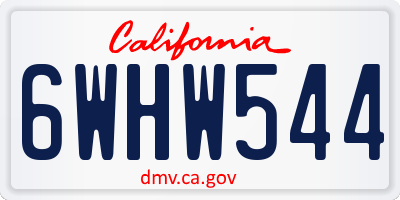 CA license plate 6WHW544