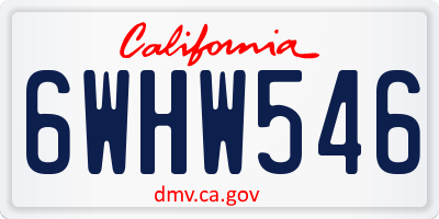 CA license plate 6WHW546