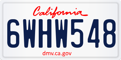 CA license plate 6WHW548
