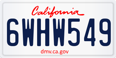 CA license plate 6WHW549