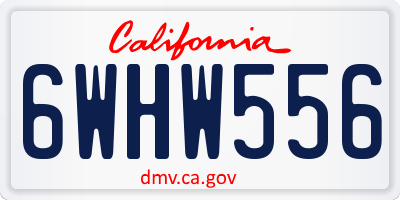 CA license plate 6WHW556