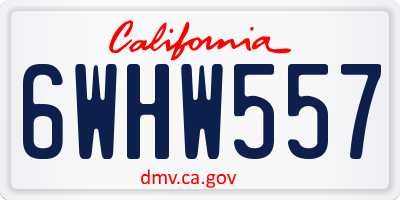 CA license plate 6WHW557