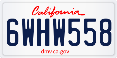 CA license plate 6WHW558