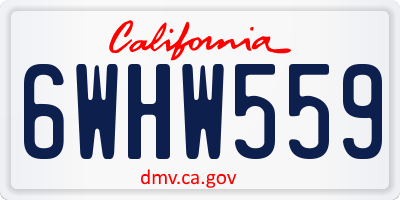CA license plate 6WHW559