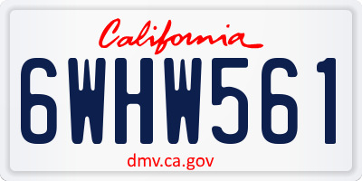 CA license plate 6WHW561