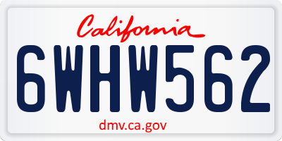 CA license plate 6WHW562