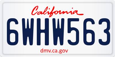 CA license plate 6WHW563
