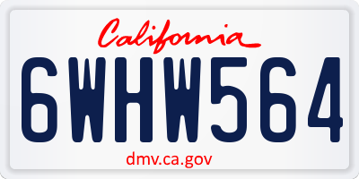 CA license plate 6WHW564