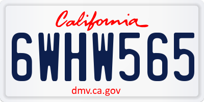 CA license plate 6WHW565